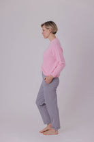 Graue Baumwollhose mit geradem Schnitt und Taschen