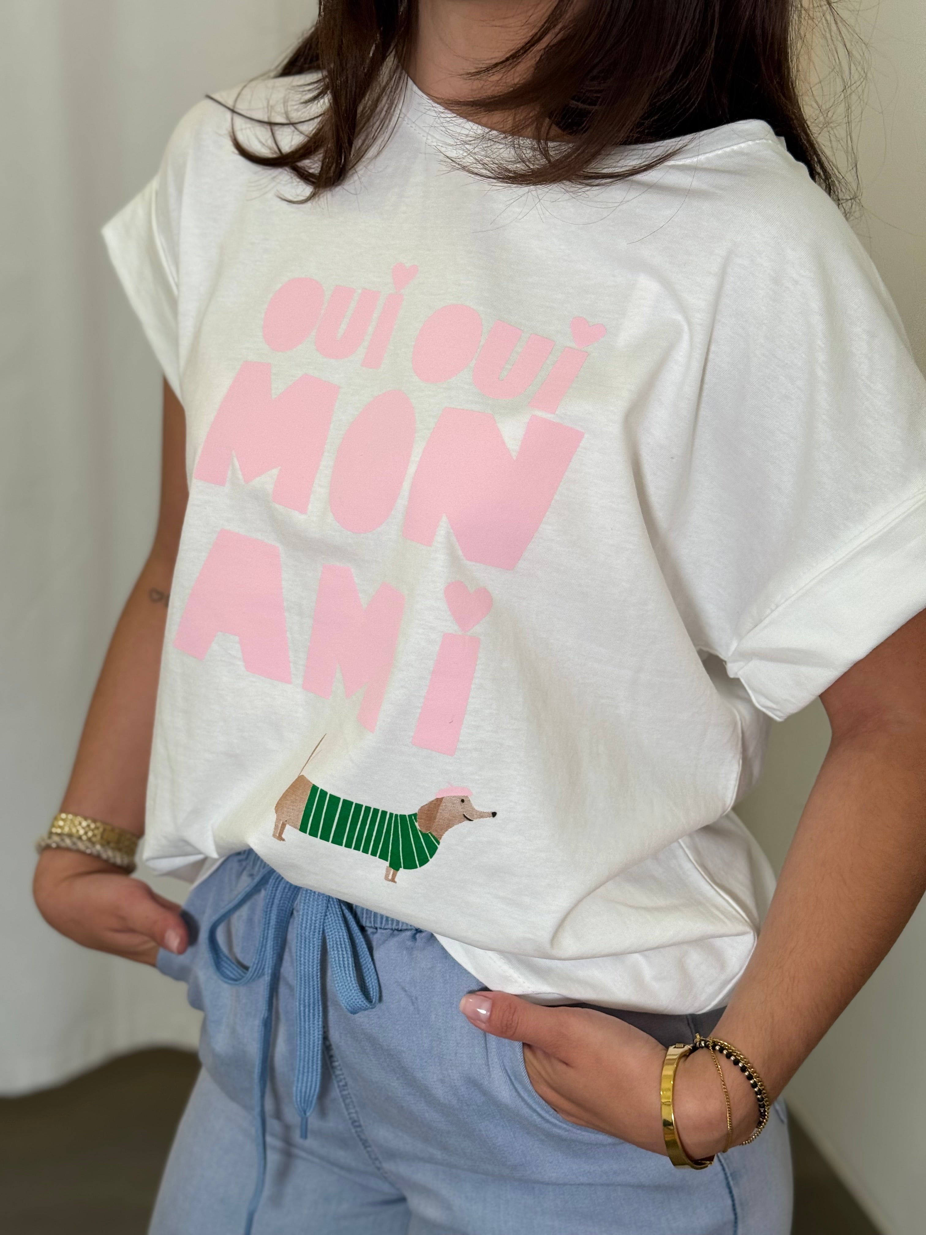 T-Shirt mit verkürztem Ärmel und Statement-Print