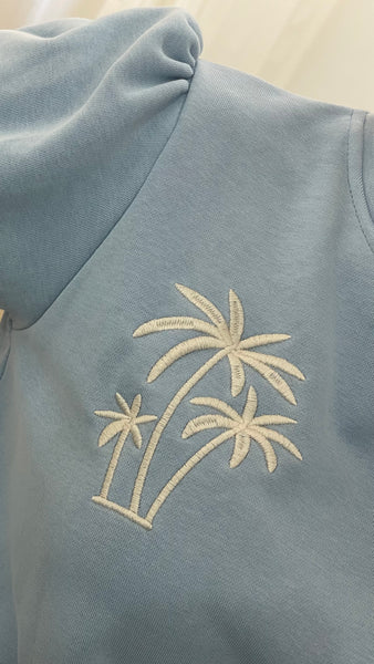 frauensache Sweater Palms hellblau