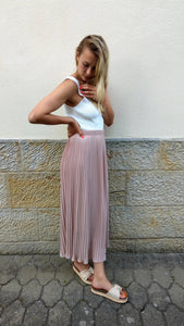 Plisee Faltenrock lang rose