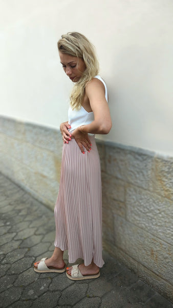 Plisee Faltenrock lang rose