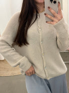 frauensache Alpaka Cardigan Anna beige - frauensache