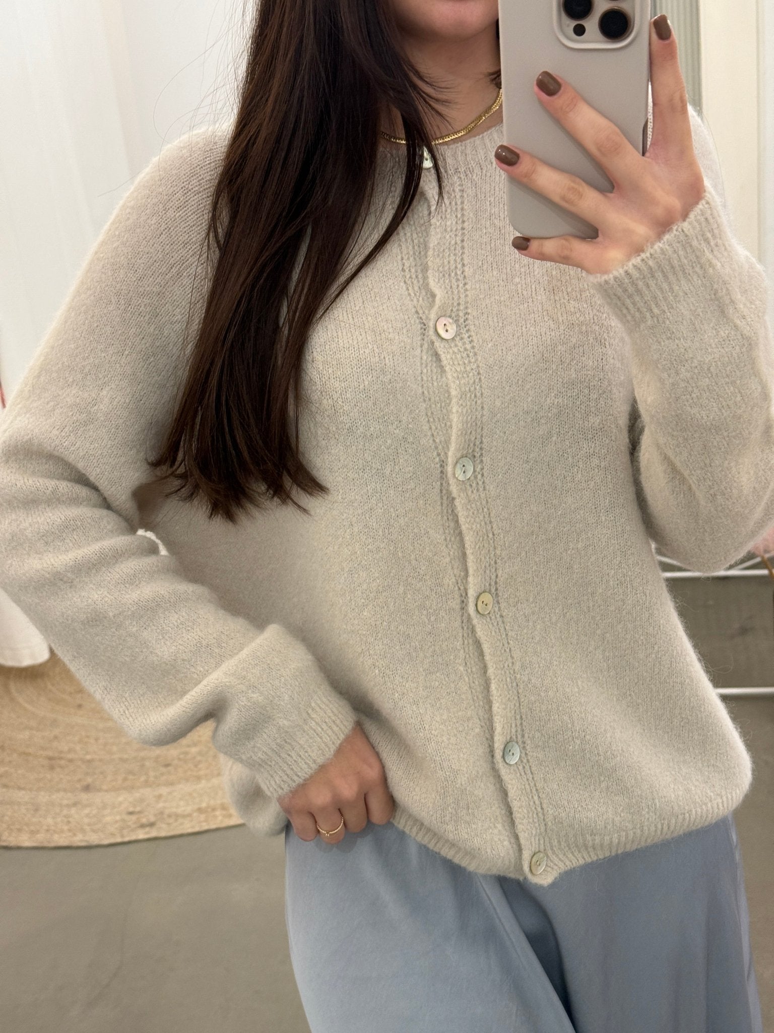 frauensache Alpaka Cardigan Anna beige - frauensache
