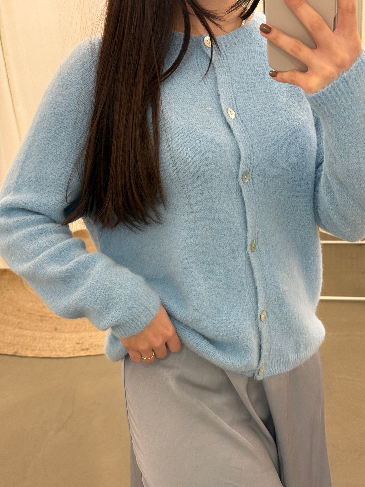 frauensache Alpaka Cardigan Anna hellblau - frauensache