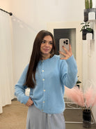 frauensache Alpaka Cardigan Anna hellblau - frauensache