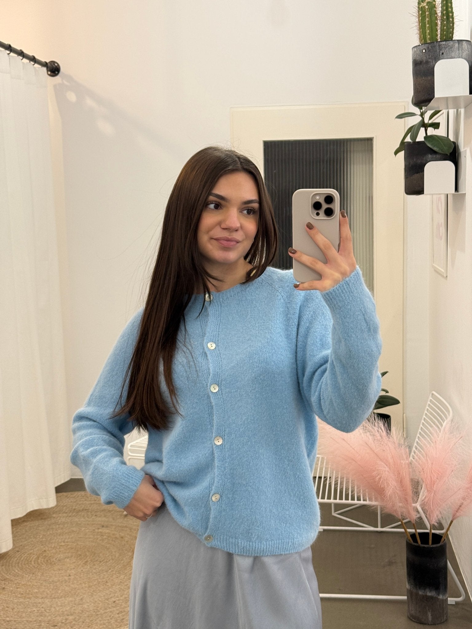 frauensache Alpaka Cardigan Anna hellblau - frauensache