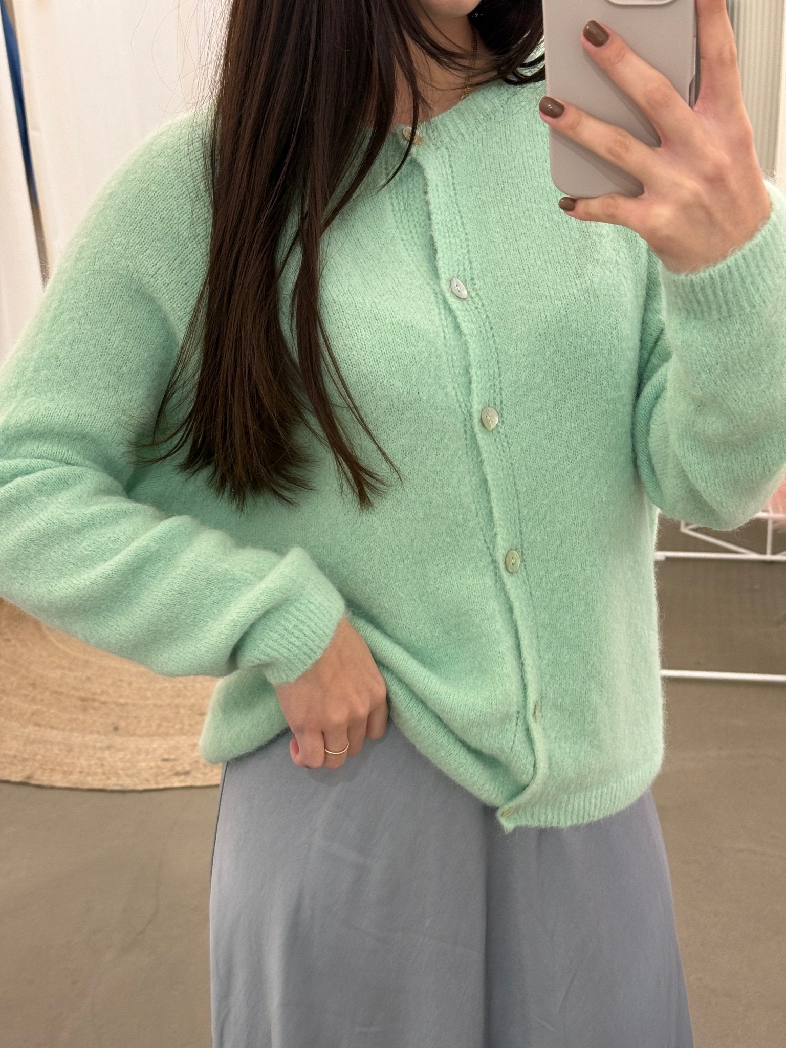 frauensache Alpaka Cardigan Anna mint - frauensache
