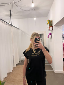 frauensache Shirt My Mom My Queen schwarz gold