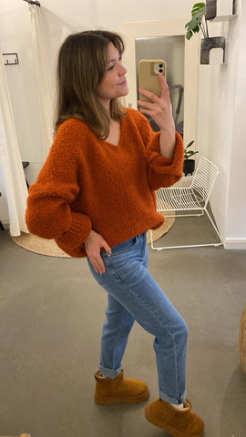 frauensache Pullover V Neck Vicky rust