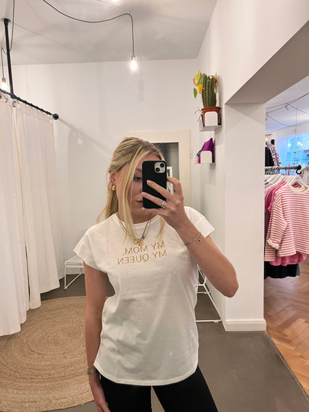 frauensache Shirt My Mom My Queen weiß gold