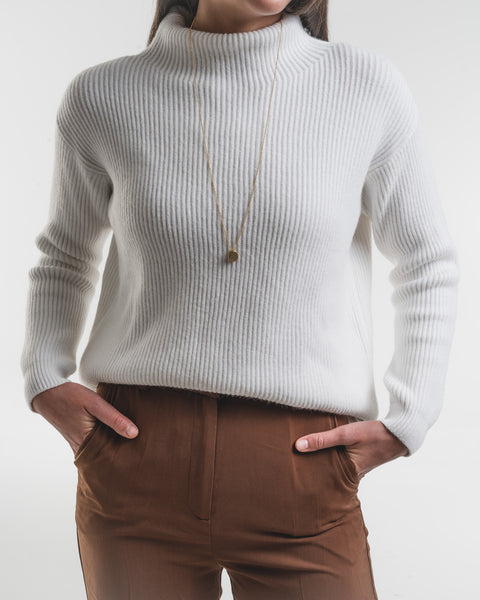 Rollkragenpullover Emma weiß