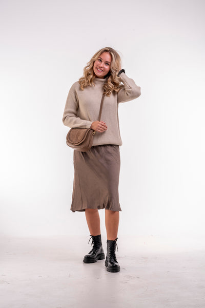 Rollkragenpullover Emma beige