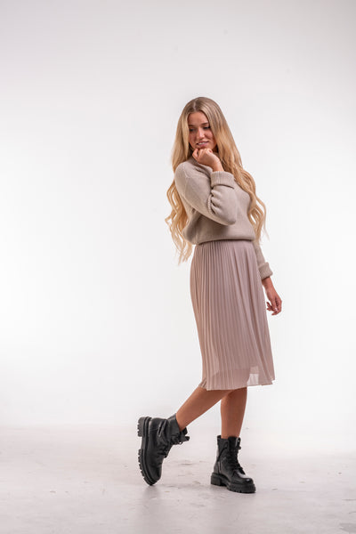 Plisee Faltenrock kurz beige