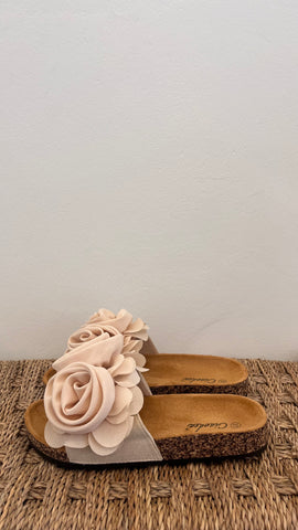 frauensache Pantolette Fiori beige