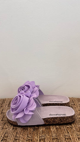 frauensache Pantolette Fiori flieder