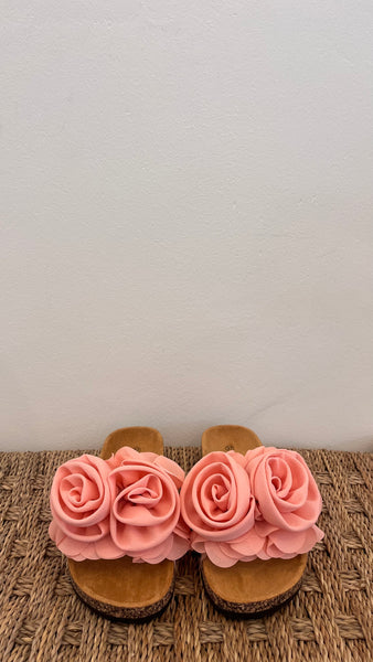 frauensache Pantolette Fiori coral